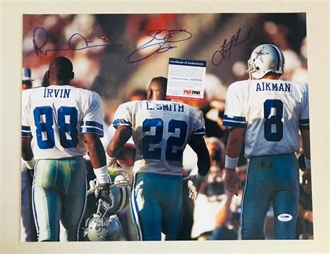 Troy Aikman Autographed Signed Emmitt Smith Michael Irvin 16x20