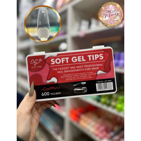 Tips Soft Gel City Girl Coffin Pcs Deconails