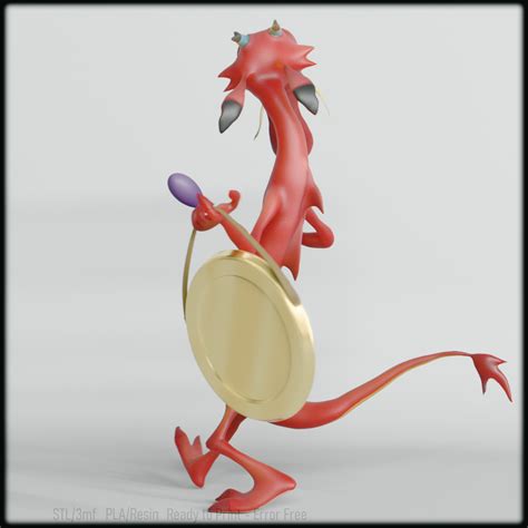 Archivo Stl Mushu 3d Model Mulan Dragon Fan Art Collectible For 3d