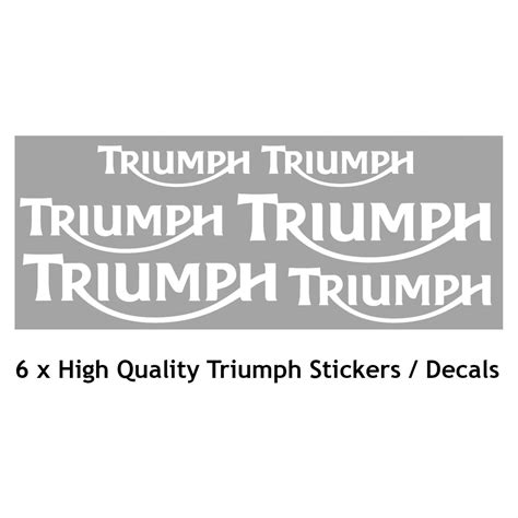 6 X Triumph Decals Stickers Motorcycle Tank Helmet White Etsy