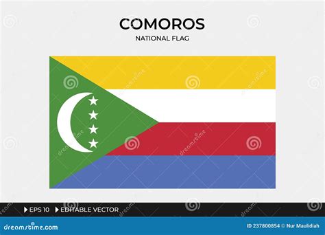 Ilustra O Da Bandeira Nacional Das Comores Ilustra O Do Vetor