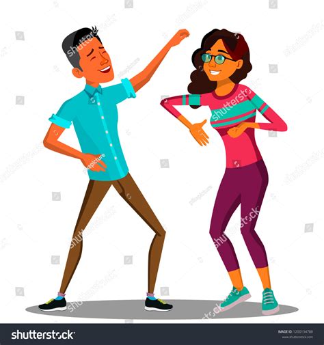 Dancing Couple Man Woman Vector Isolated Stock Vector Royalty Free