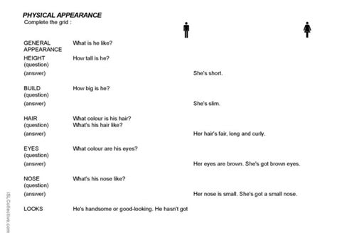 Physical Appearance English Esl Worksheets Pdf And Doc