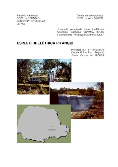 PDF USINA HIDRELÉTRICA PITANGUÍ copel águas do rio Pitangui