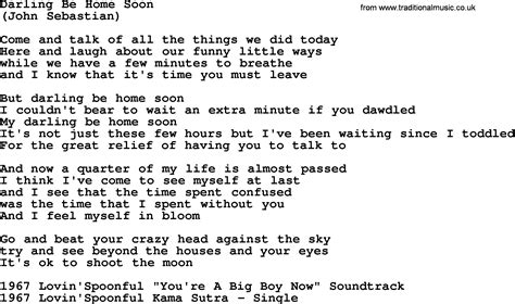 Darling Be Home Soon By The Byrds Lyrics With Pdf