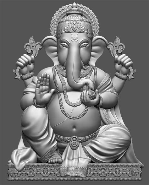 statue of Lord Ganesha 3D model 3D printable | CGTrader