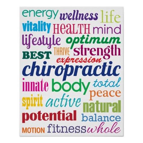 Colorful Motivational Word Collage Chiropractic Poster Zazzle