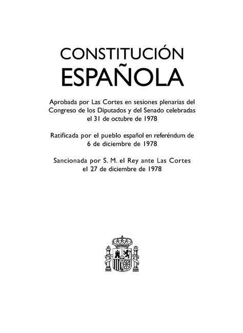 Constitucion Española BOE CONSTITUCIÓN ESPAÑOLA Aprobada por Las