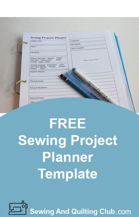 Free Sewing Project Planner Template