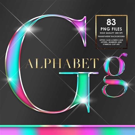 Rainbow Chrome Alphabet Png Clip Art Holographic Alphabet Colorful Letters Gay Pride Alphabet