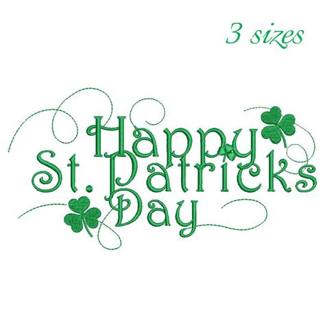 St Patrick S Day Embroidery Design Shamrock Machine Etsy