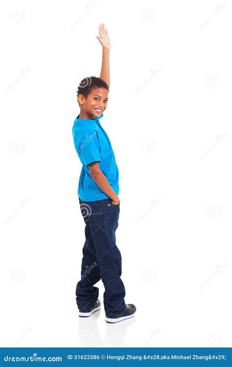 Boy Waving Goodbye Stock Photo Image Of Length Isolated 31622586