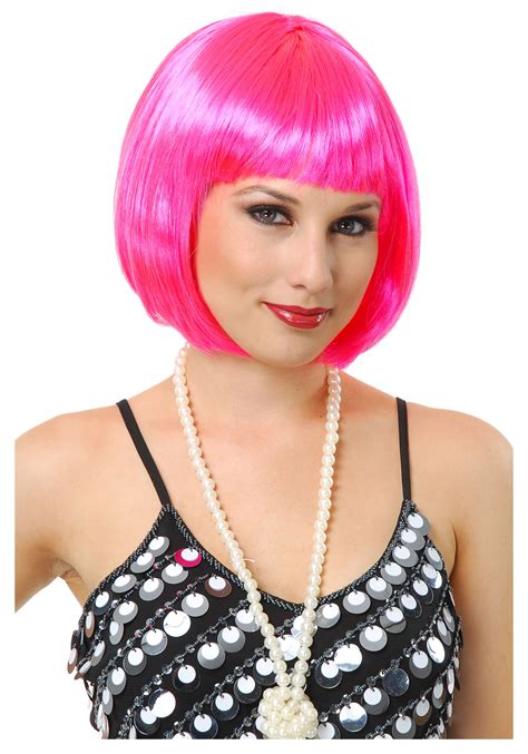 Womens Short Bob Hot Pink Wig