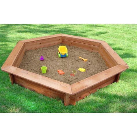 Creative Cedar Designs Hexagonal Sand Box Ma7118 Backyard Kids Play