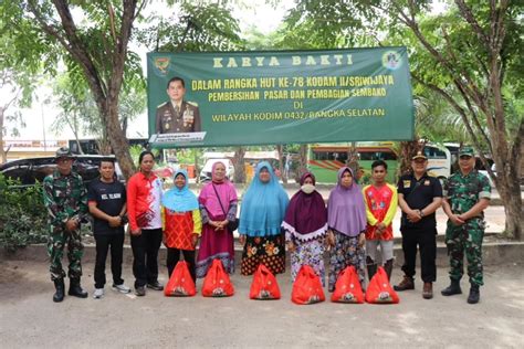 Sambut Hut Ke Kodam Ii Sriwijaya Kodim Basel Gelar Karya Bakti