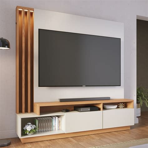 Estante Home Theater Led Para Tv At Polegadas Portas Humait