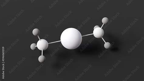 dimethylmercury molecule, molecular structure, neurotoxin, ball and stick 3d model, structural ...