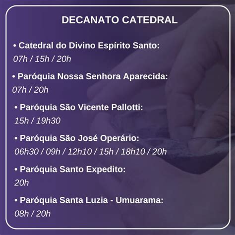 Diocese De Umuarama Divulga Hor Rios Das Celebra Es De Quarta Feira De