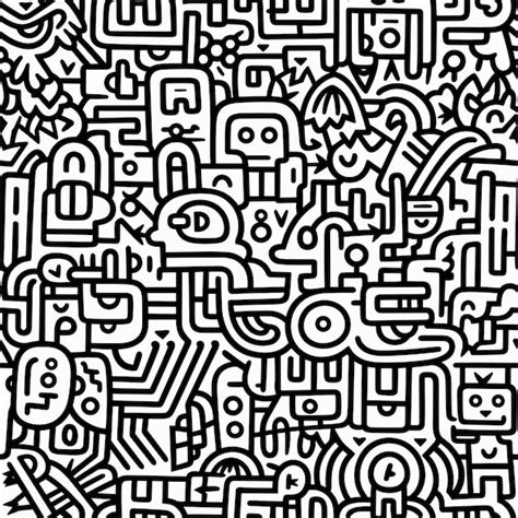 Premium Vector | Doodle art black and white