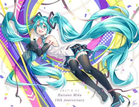 Aqua Eyes Aqua Hair Blush Hatsune Miku Headphones Long Hair Microphone