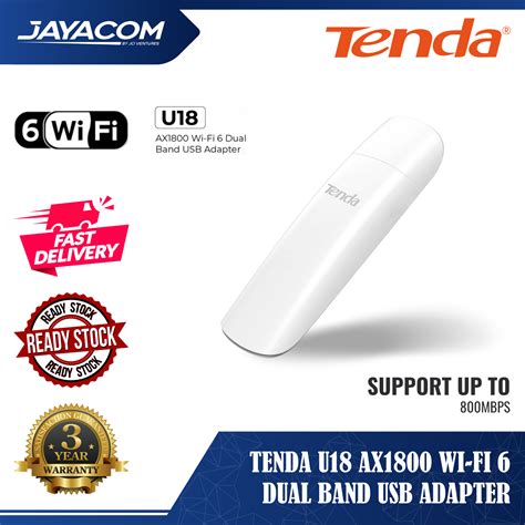 Tenda U18 Ax1800 Wi Fi 6 Dual Band Usb Adapter