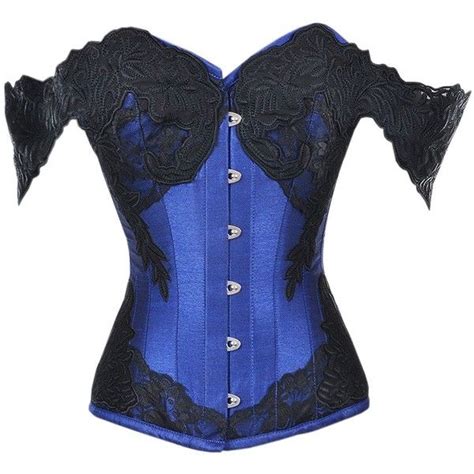 Blue Corset Top With Lace Cap Sleeve Lace Corset Top Blue Lace Top