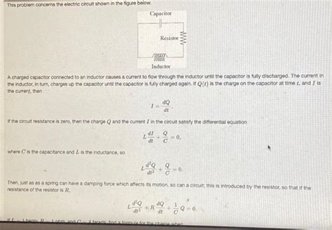 Solved This Problem Concerns The Electric Circuit Shown I