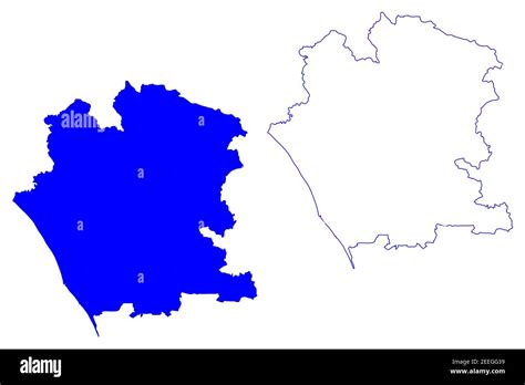 Caserta province (Italy, Italian Republic, Campania region) map vector ...