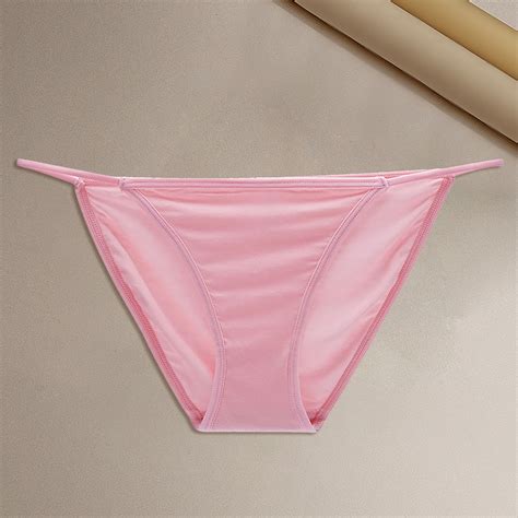 Pink Panties For Women S Solid Color Low Rise String Bikini Panty Stretch Briefs Walmart