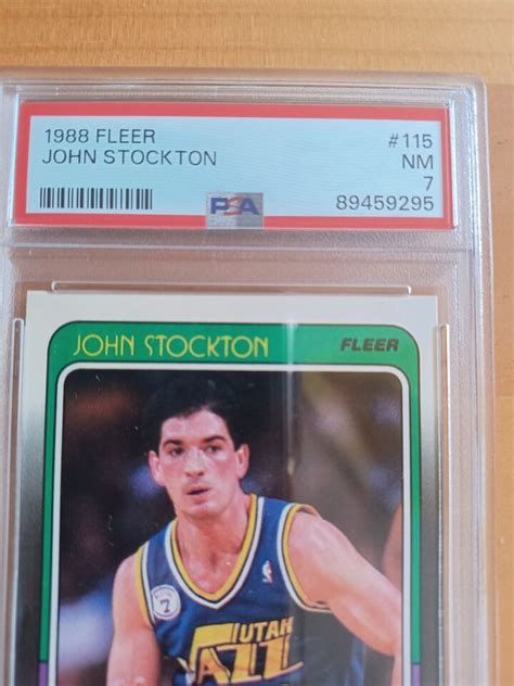 John Stockton 1988 Fleer Basketball PSA 7 NM Rookie Card Utah Jazz EBay