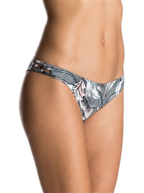 Printed Strappy Love Reversible Surfer Bikini Bottoms Erjx Roxy