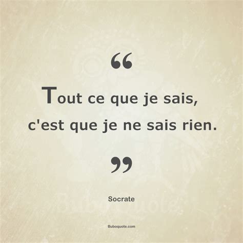 Tout Ce Que Je Sais C Est Que Je Ne Sais Rien Socrate