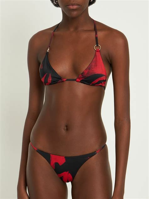 Louisa Ballou Mini Ring Printed Triangle Bikini Top Louisa Ballou