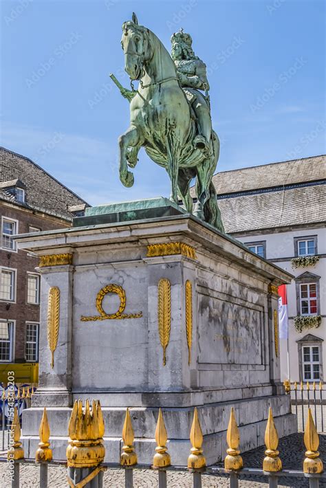 Jan Wellem Equestrian Monument In Front Of Dusseldorf Town Hall