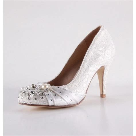 Handmade Ivory Lace Pearl Wedding Shoes Party Prom Closed Toe Pumps