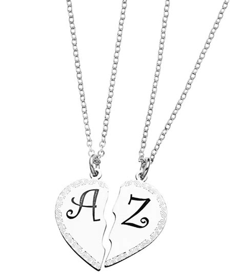 Personalized Couple Heart Name Necklace Custom Heart Etsy