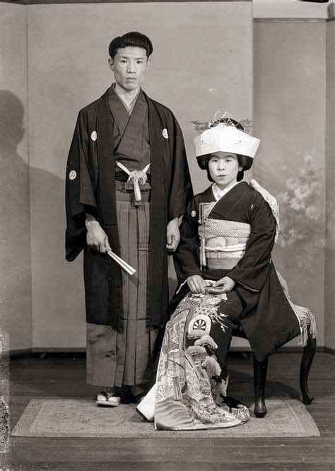 Japanese Couple in Wedding Kimono, Vintage | A Japanese coup… | Flickr