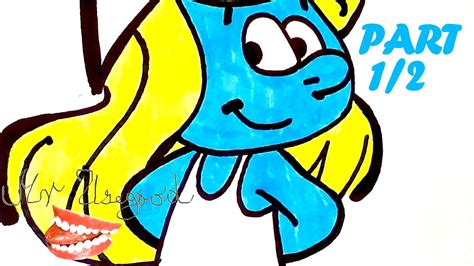 How To Draw Smurfette Step By Step Easy And Color The Smurfs Cartoon