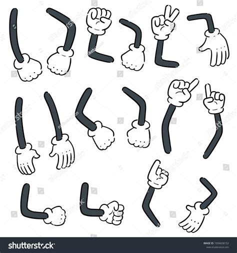 Vector Set Cartoon Arm Stock Vector Royalty Free 1094658152