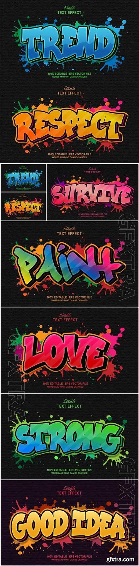 3d Editable Text Style Effect Vector Vol 1042 Gfxtra