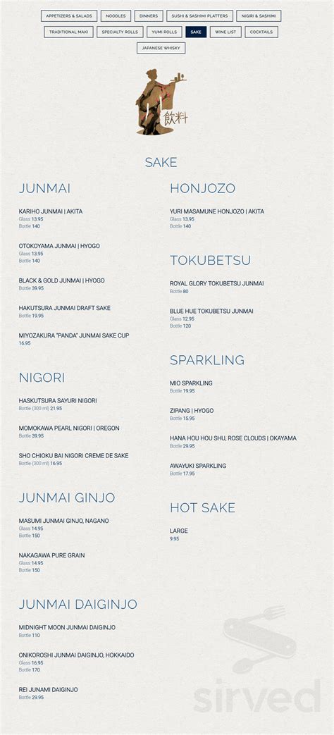 Yumi Japanese Restaurant & Bar - Saint Paul menu in St Paul, Minnesota, USA