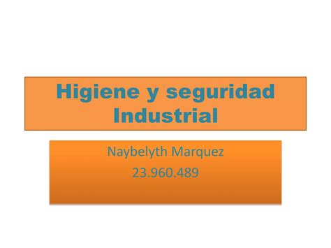 Trabajo Naybelyth Higiene Y Seguridad Ppt