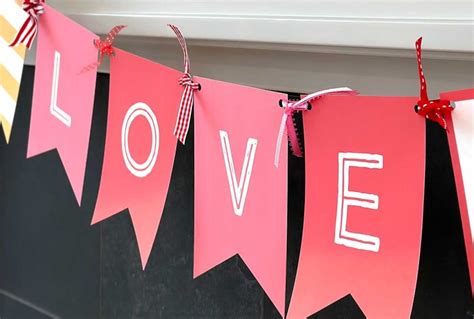 Cute Valentines Day Banner Diy Free Printable Bloom