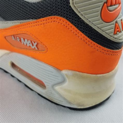Nike Air Max 90 Essential Gray Orange Running Sneaker Gem