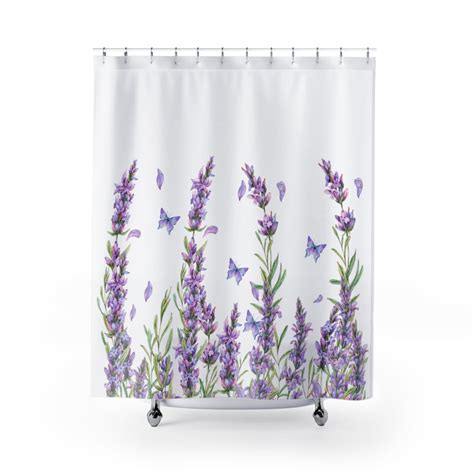 Lavender Shower Curtain Purple Floral Bathroom Decor Farmhouse For