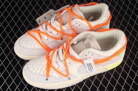 Off White X Nike SB Dunk Low Lot 11 Of 50 Neutral Grey Orange DJ0950