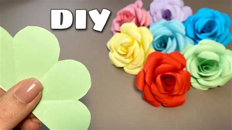 How To Make Paper Flowers Diy Easy Paper Craft Роза из бумаги Youtube