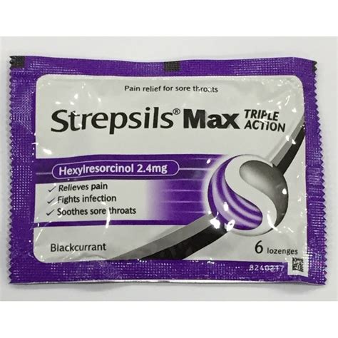 Strepsils Max Triple Action Blackcurrant 6 Lozenges X 1unit Shopee