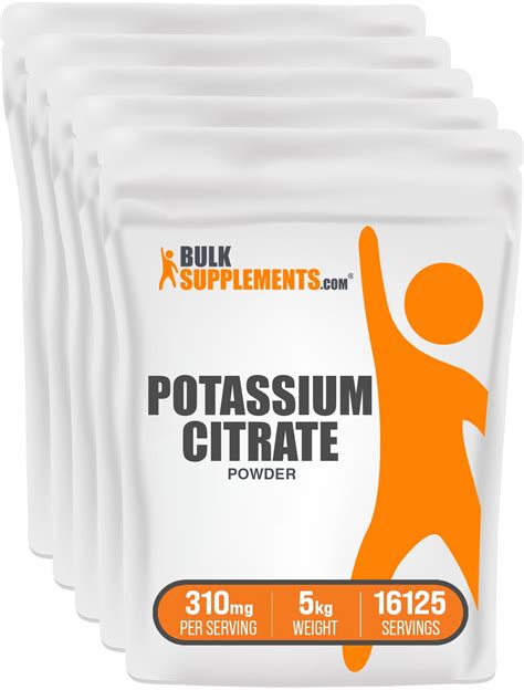 Potassium Citrate Powder 300mg Electrolytes Supplement 5kg 16665 Serv