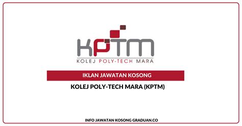 Permohonan Jawatan Kosong Kolej Poly Tech Mara KPTM Portal Kerja